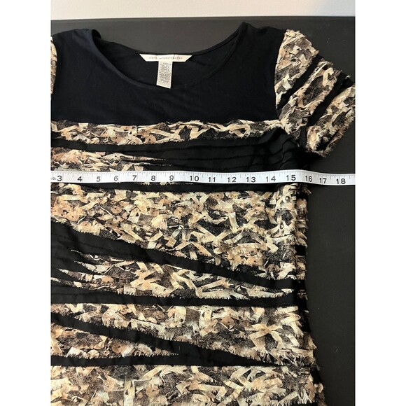 Diane von Furstenberg Dress Womens Medium Black Striped Bodycon Short Sleeve - Picture 6 of 7